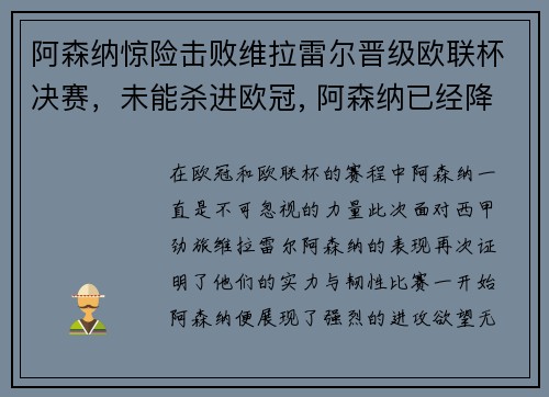 阿森纳惊险击败维拉雷尔晋级欧联杯决赛，未能杀进欧冠, 阿森纳已经降低了欧联杯的球票价格